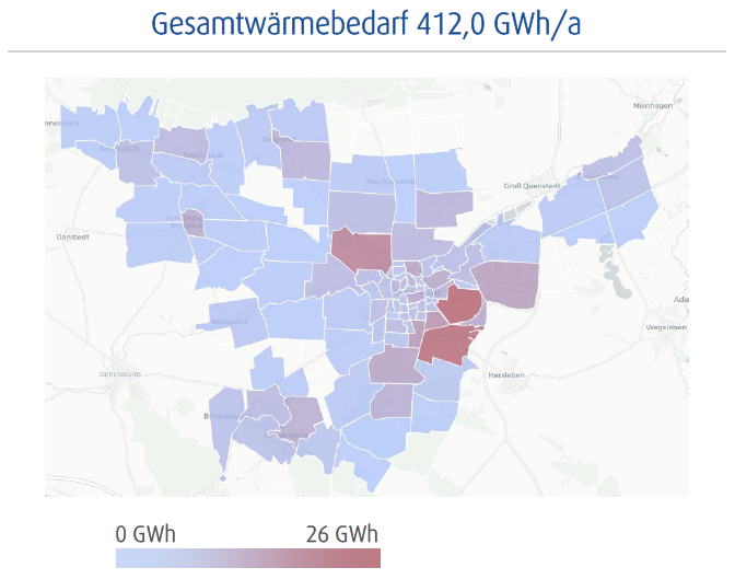 Gesamtwärmebedarf 412,0 GWh/a