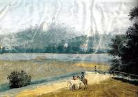 Ansicht der Spiegelsberge von Norden, einzig bekannte Darstellung mit Badehaus und Fassada ßüber der Eremitage, um 1820