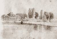Das Herrenhaus der Familie Spiegel in Seggerde, Aus dem Skizzenbuch des Malers Carl Hasenpflug, 1831
