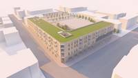 Entsprechend dieser Entwurfszeichnung könnte so die Bebauung an der Ecke Spiegelstraße/Harmoniestraße zukünftig aussehen. Anpassungen sind im weiteren Planungsverlauf möglich.