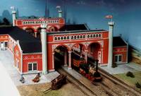 Modell des ersten Halberstädter Personenbahnhofs im Städtischen Museum Halberstadt zu sehen. Er war, wie heute noch in Leipzig in Betrieb, als Sackbahnhof angelegt. Bau: Henning Sander, Städtisches Museum Halberstadt