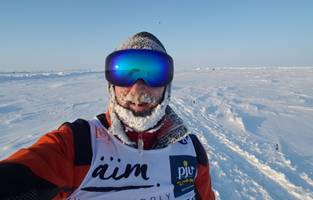 bib_nordpol_südpol_Nordpolmarathon © Privat Robby Clemens auf seinem Nordpolmarathon.