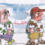 Einladung zur Ausstellungseröffnung „Glänzende Aussichten – 99 Karikaturen zu Klima, Konsum und anderen Katastrophen“ im Städtischen Museum Halberstadt &copy;Jan Tomaschoff / Misereor.