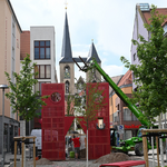 Aufbau des H-Spielgerüstes auf dem neuen Breiten Weg Aufbau des H-Spielgerüstes auf dem neuen Breiten Weg