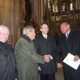 Auszeichnung der Dioramenbauer v.l.n.r. Zinnfigurendioramenmaler Peter Scheuch, Juror des Vereins Zinnfigurenfreund Leipzig e.V. Walter Brock, Vereinsvorsitzender Detmar Munkelt und Arnfried Müller Dioramengestalter und Sammler von Zinnfiguren