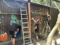 Graffiti-Projekt im Tiergarten Halberstadt: Jugendliche gestalten Dschungelmotiv