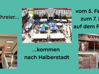 Die &bdquo;Echte Gilde der Marktschreier&ldquo; auf dem Fischmarkt in Halberstadt