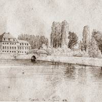 Das Herrenhaus der Familie Spiegel in Seggerde, Aus dem Skizzenbuch des Malers Carl Hasenpflug, 1831