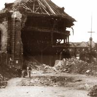 Trümmer der Franzosenkirche in Halberstadt, hunderte Menschen fanden hier am 8. April 1945 den Tod