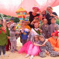 Die kostümierten Kinder der Kindertagesstätte Holzbergwichtel