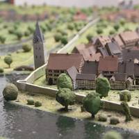 Ausschnitt aus dem Historischen Stadtmodell, Detail vom Burcharditor, im Auftrag des Geschichtsvereins von Regierungsbaurat Erich Wolfram 1937 im Maßstab 1:500 für das Städtische Museum angefertigt