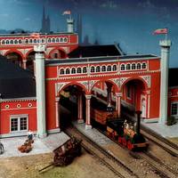 Modell des ersten Halberstädter Personenbahnhofs im Städtischen Museum Halberstadt zu sehen. Er war, wie heute noch in Leipzig in Betrieb, als Sackbahnhof angelegt. Bau: Henning Sander, Städtisches Museum Halberstadt