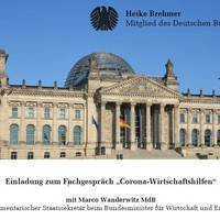 Einladung zum Fachgespräch „Corona-Wirtschaftshilfen“
