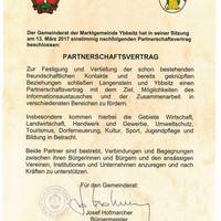 Partnerschaftsvertrag Ybbsitz - Langenstein, der durch den Gemeinderat Ybbsitz einstimmig beschlossen wurde.