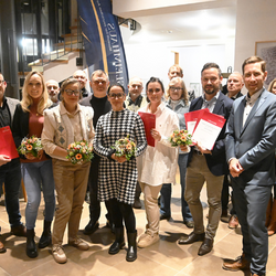 Preisträger, Jury und Organisatoren des Fassaden- und Stadtbildwettbewerbs bei der Preisverleihung im Gleimhaus ©Stadt Halberstadt, H. Wegener