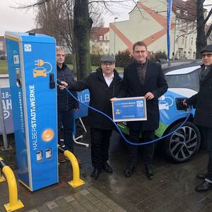Stromtanken ab sofort an vier Standorten in Halberstadt per Ladekarte oder App möglich © Stadtwerke Halberstadt/Pressestelle
