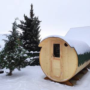 Die neue Fasssauna wartet auf die Holzbergwichtel Die neue Fasssauna wartet auf die Holzbergwichtel