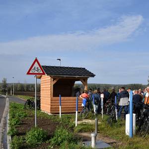 Eröffnung der Schutzhütte am Radweg zwischen Halberstadt und Sargstedt am 23. Oktober 2023