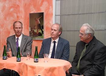 Quedlinburger Bürgermeister Dr. Eberhard Brecht, Intendant MD Johannes Rieger und Gero Hammer beim Podium am 7. Oktober