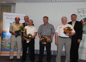 Präsident des BSSA Dr. Stein (2. v.l.), Torsten Nitsch (4. v.l.) und Innenminister Stahlknecht (1. v.r.)