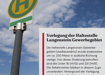 Haltestelle Gewerbegebiet wird ersatzweise verlegt