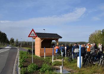 Eröffnung der Schutzhütte am Radweg zwischen Halberstadt und Sargstedt am 23. Oktober 2023