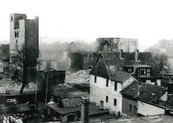 Sprengung der Ruine der Paulskirche, 1969 ©Sammlung Städtisches Museum Halberstadt, Dieter Janietz
