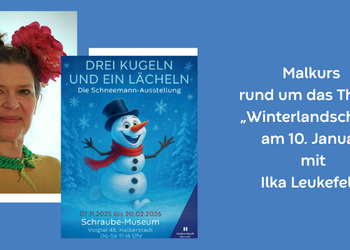 Malkurs rund um das Thema &bdquo;Winterlandschaft&ldquo; am 10. Januar &copy;Städtisches Museum / Mirko Beutler