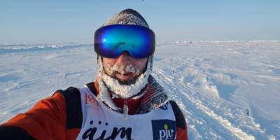 Robby Clemens auf seinem Nordpolmarathon.