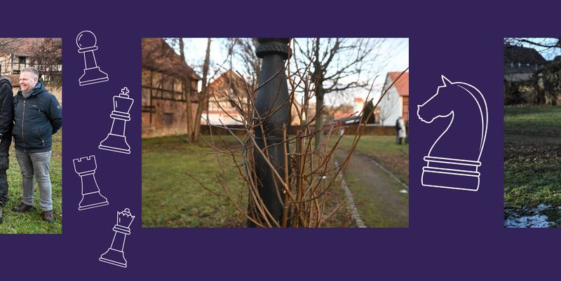 neue baumfigur im schachdorf str beck eingeweiht