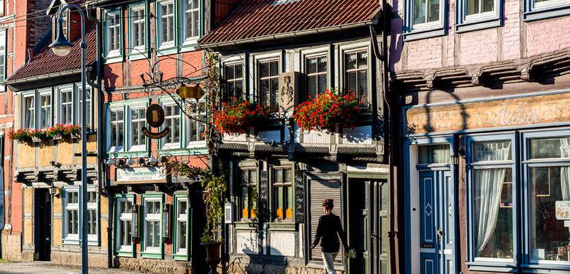 Fachwerkstraße in der Altstadt von Halberstadt