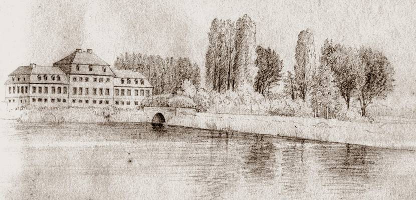 Das Herrenhaus der Familie Spiegel in Seggerde, Aus dem Skizzenbuch des Malers Carl Hasenpflug, 1831 © Carl Hasenpflug