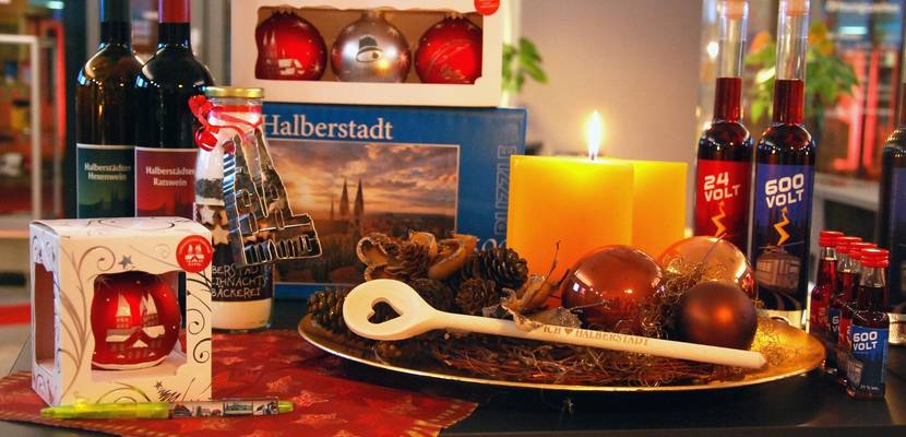 Weihnachtssouvenirs aus Halberstadt mit städtischen Motiven