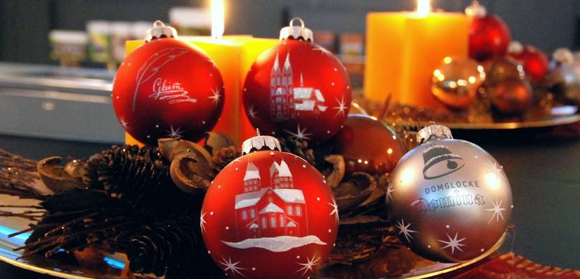 Weihnachtskugeln mit Halberstadtmotiven