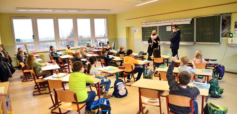 Kurzer Besuch in der 3b Grundschule Goethe © Stadt Halberstadt, Pressestelle
