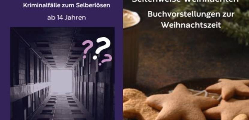Adventsspecials für Gruppen in der Stadtbibliothek Tatort Bibliothek / Seitenweise Weihnachten - Adventsspecials in der Stadtbibliothek