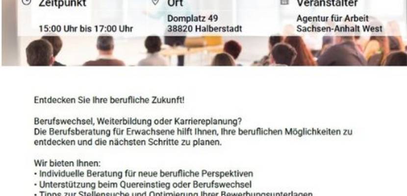 Beratungsangebot der Agentur für Arbeit