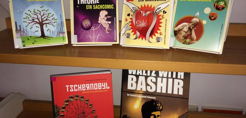 Lesenswerte (Sach-)Comics und Graphic Novels findet ihr in der Schülerbibliothek